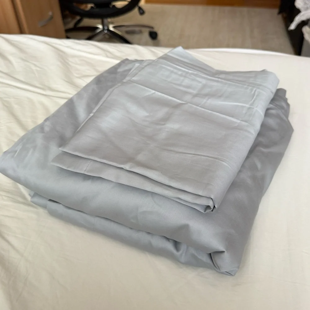 Boll & Branch Signature Hemmed Duvet Cover Set Cotton Bloom White Beige Oak